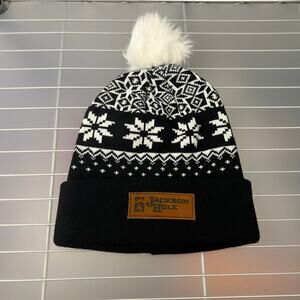 Jackson Hole Beanie Hat Black and White NWOT's Cirque One Size